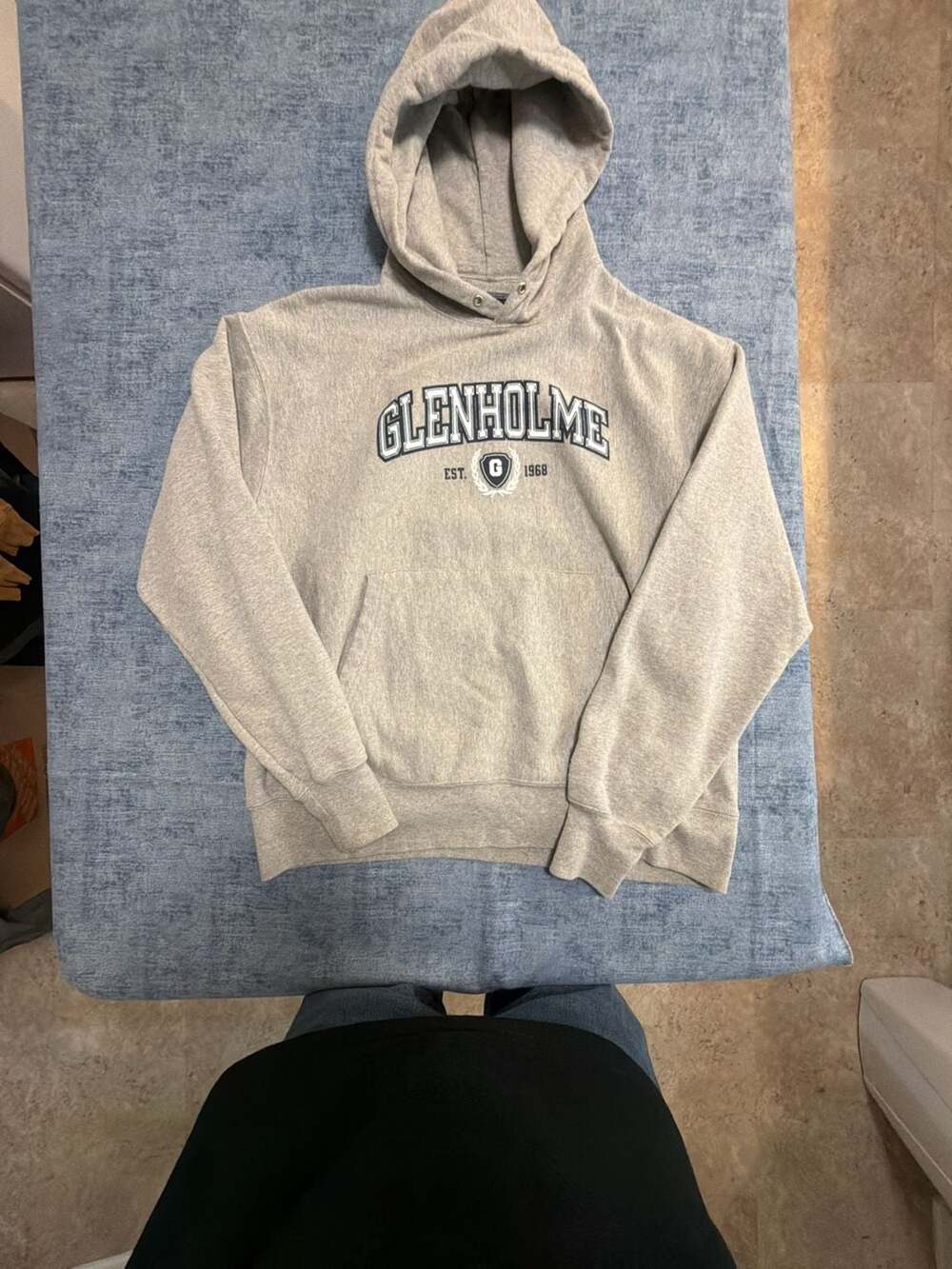 Champion Reverse Weave Glenholme Est 1968 Gray Hoodie Sweatshirt Men's Size L
